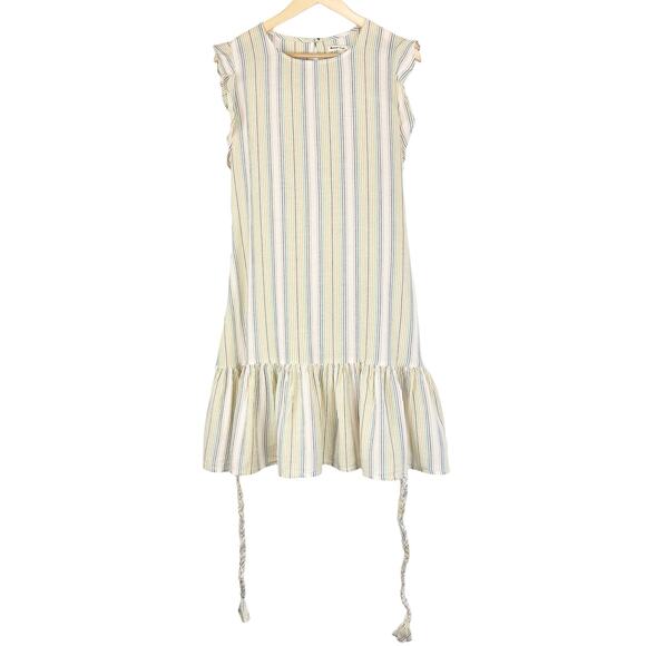 Marine Layer Laney Stripe Tiered Cotton Mini Dress in Beachy Stripe, Large - Picture 8 of 12